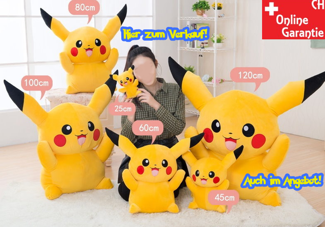 Pokémon Pikachu Pokemon Go GO Plüschfigur Kuscheltier XL 80cm Fan Kind NeuFan TV Videospiel Game Kino