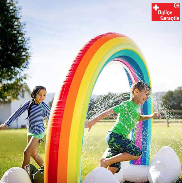 Regenbogen Sprinkler Wasser Aufblasbarer Wolken Bogen Sommer Garten Zuhause Haus Badi Pool Spielzeug Kinder