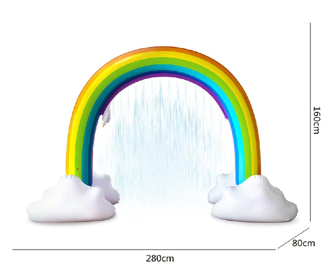 Regenbogen Sprinkler Wasser Aufblasbarer Wolken Bogen Sommer Garten Zuhause Haus Badi Pool Spielzeug Kinder