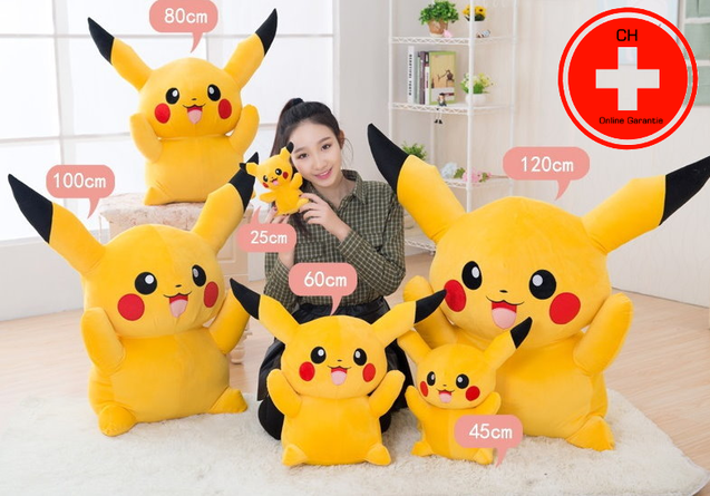 Riesen Pokmon Pikachu Plsch XL XXL Plschfigur Plschtier Kuscheltier 80cm | 120cm Geschenk Fan Kind Frau Freundin TV Kino Game Gaming Accessoire