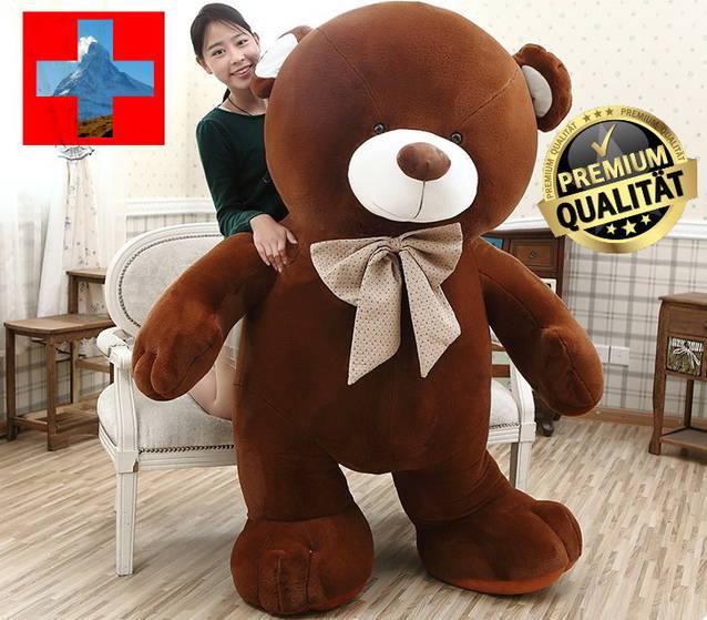 Riesen Teddybär Kuschelbär XXL 210 cm gross Plüschbär Kuscheltier Geschenk Kind Kinder Frau Freundin Schweiz Weihnachten