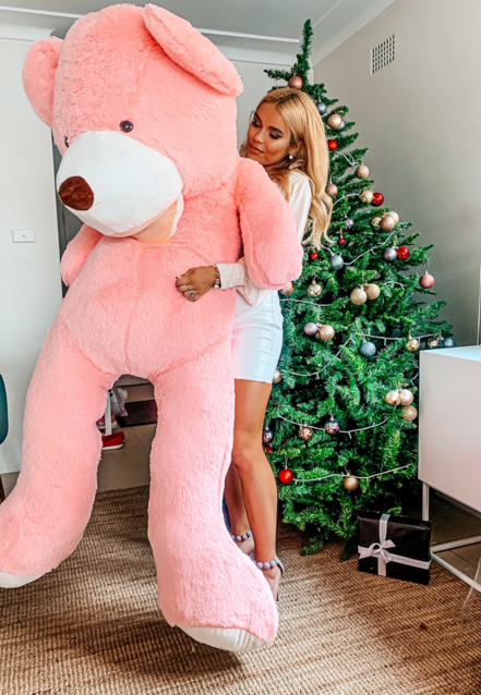 Riesen Teddybär Plüsch Bär Teddy Pink 200cm 260cm Geschenk XXL XXXL 2.0m 2.6m Frau Freundin Girl Mädchen Weihnachten