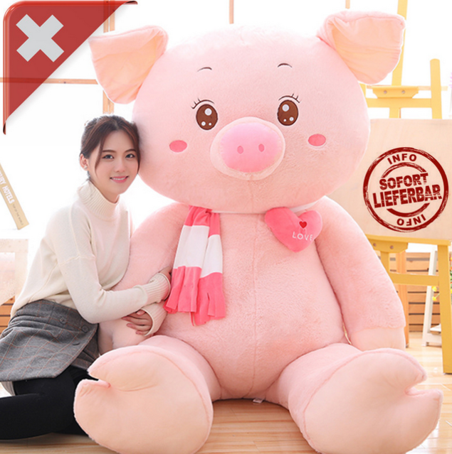 Riesen XXL Schwein Plsch Plschwein Schweinchen Glck Geschenk Kind Kinder Plschtier Kuscheltier