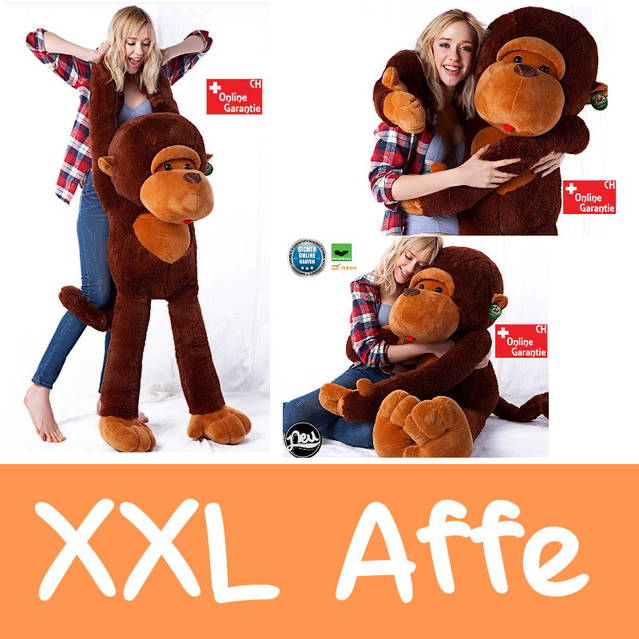 Riesengrosser XXL Plüsch Affe Monkey Plüschaffe 1.3m Geschenk Kind Kinder Frau Freundin