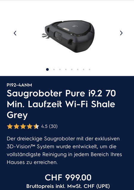 Saugroboter 70 Min. Laufzeit Wi-Fi
