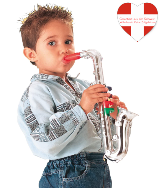 Saxophon Musikinstrument Spielzeug für Kinder Musik SILBER Instrument