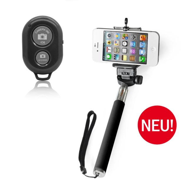 Selfie Selbstauslser iPhone iOS Android Samsung HTC Sony Smartphone Natel Foto Handstativ Fernbedienung Instagram Selfiestick Stick Bluetooth Auslser