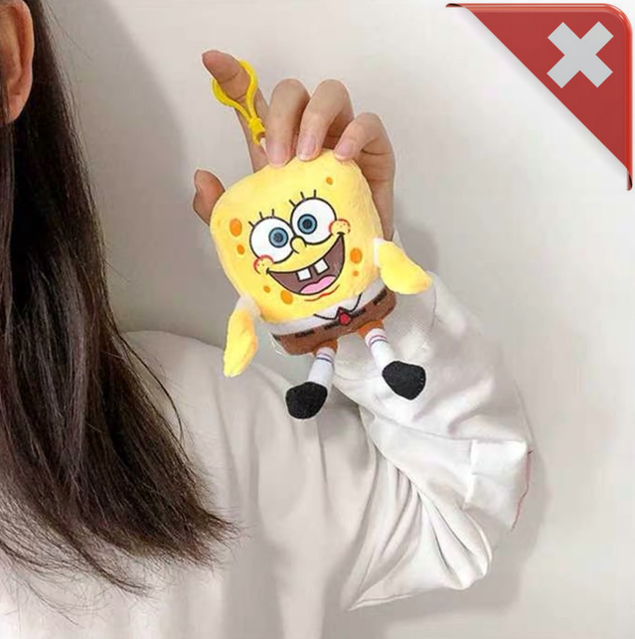 SpongeBob Schwammkopf Fan Plüsch Schlüsselanhänger Clip On Schlüssel Anhänger TV Serie Kino