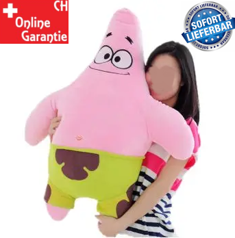 SpongeBob Schwammkopf Patrick Seestern Plsch Figur 120cm XXL Plschtier Stofftier Kuscheltier Plschfigur Fan TV Serie Kino Kult Geschenk Kind Kinder