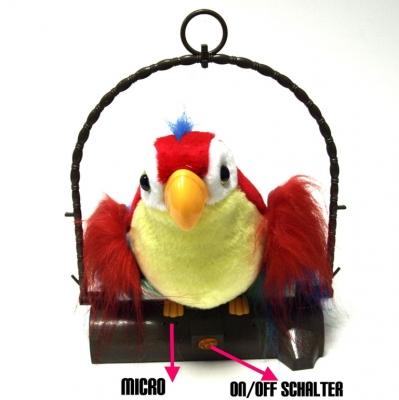 Sprechender Plüsch Papagei Kinder Spielzeug Kinderspielzeug Vogel Spricht alles nach Geschenk Hit