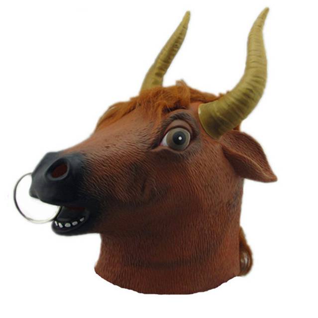 Stier Maske Nasenring Kuh Tiermaske Fasnacht Halloween Kostm Latex