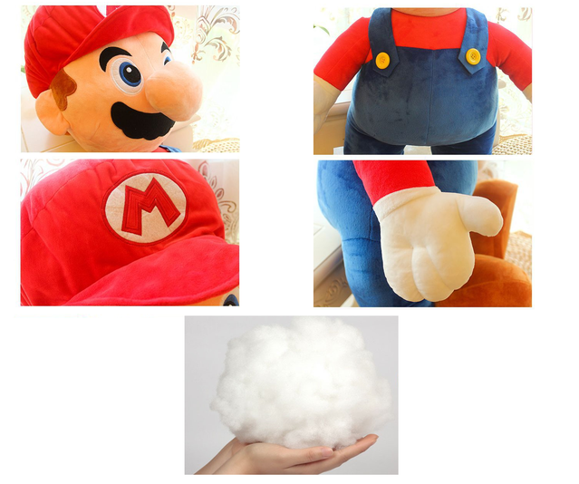 Super Mario Mario Rot Riesen Plsch Figur Plschtier Stofftier Nintendo Switch Geschenk XXL Videospiel Mario Bros. Klempner Plschfigur Plschpuppe Kino TV Game