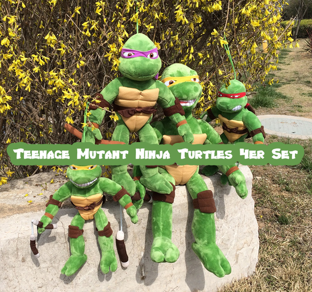 Teenage Mutant Ninja Turtles Plsch Puppe Puppen Spielzeug TMNT Leonardo Donatello Raphael Michelangelo Plschtier Schildkrte XXL 4er Set 70cm