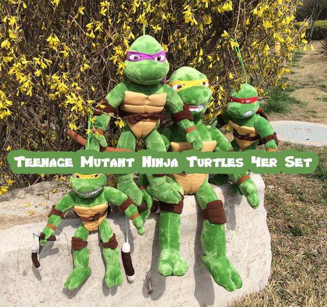 Teenage Mutant Ninja Turtles Plüsch Puppe Puppen Spielzeug TMNT XXL 4er Set 70cm