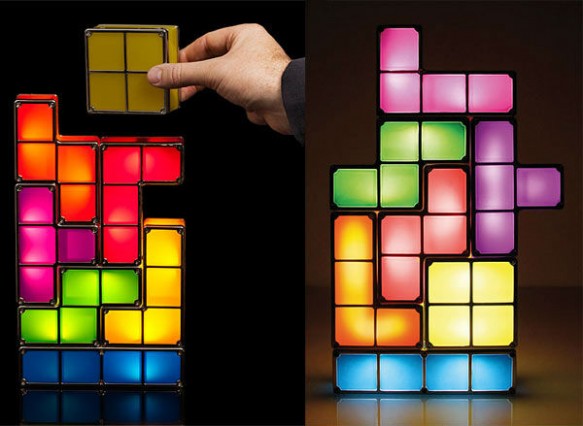 Tetris Lampe Bau Deine eigene Lampe aus Tetrissteinen Geschenk Fan Gadget Retro LED Lampe