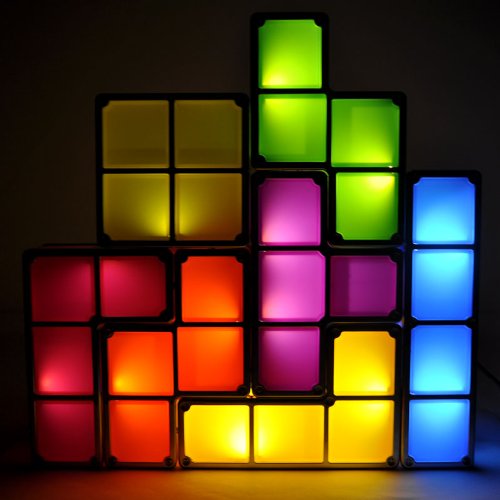 Tetris Lampe Bau Deine eigene Lampe aus Tetrissteinen Geschenk Fan Gadget Retro LED Lampe Geschenk Weihnachten