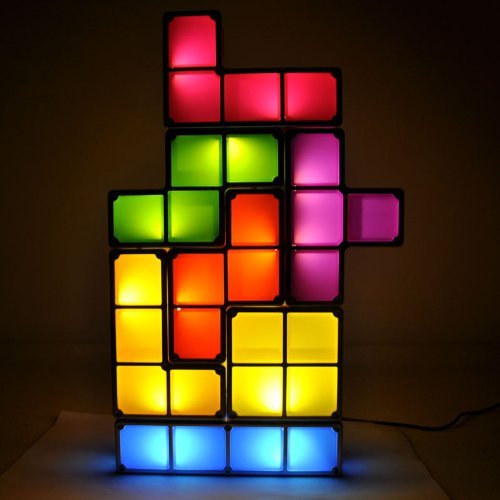 Tetris Lampe Tetrislampe Klassiker Tischlampe Tischleuchte Gadget Geschenk Hit Videospiel Schweiz