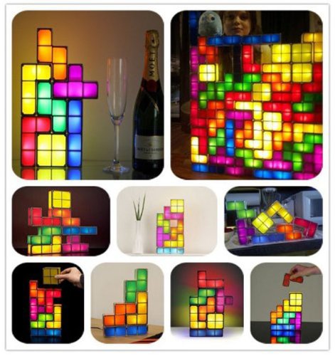 Tetris Lampe Tetrislampe Klassiker Tischlampe Tischleuchte Gadget Geschenk Hit Videospiel Schweiz