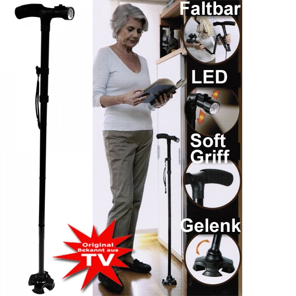 Trusty Cane LED der Gehstock fr mehr Sicherheit im Alltag Senior Rentner