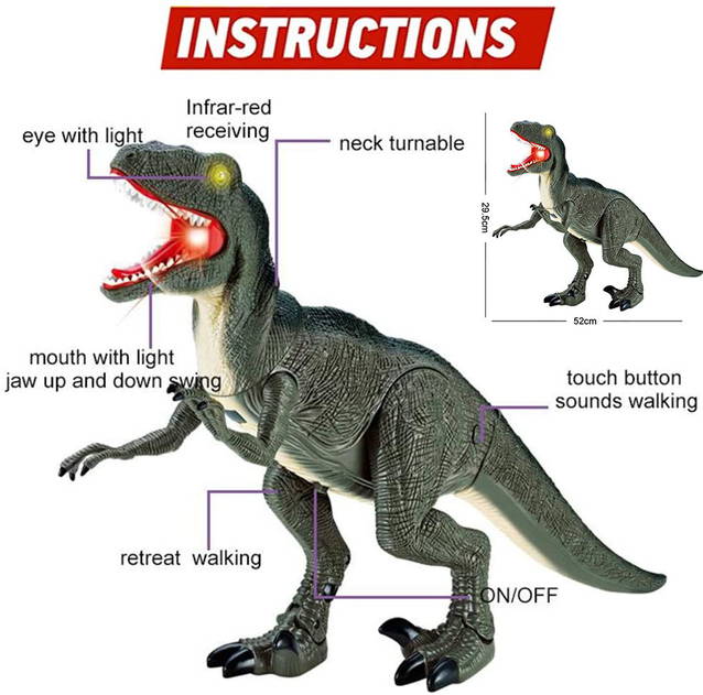 Velociraptor Dino Dinosaurier RC Spielzeug Fernbedienung Controller Spielzeug Raptor für Kind Kinder Jurassic Park Jurassic World