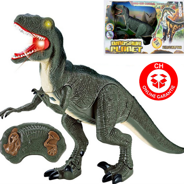 Velociraptor RC Infrarot Spielzeug Dinosaurier Dino Ferngesteuert Geschenk fr Kinder Weihnachten Geschenktipp