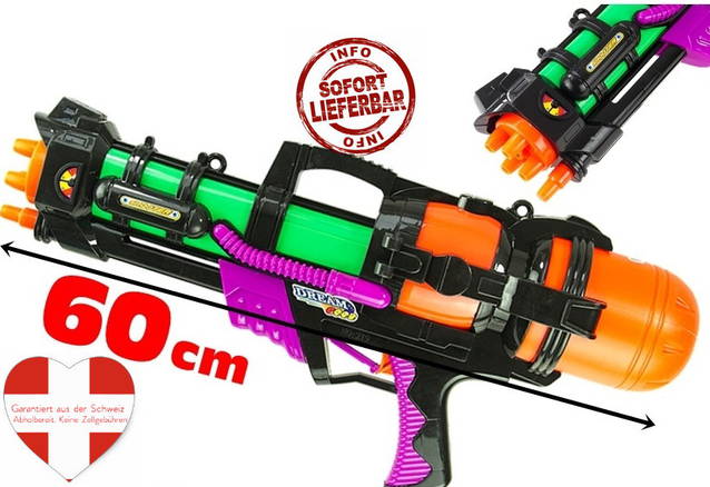 Wassergewehr Wasser Spielzeug Wasserpistole MG Sommer Spass 60cm XXL Spass Kind Kinder