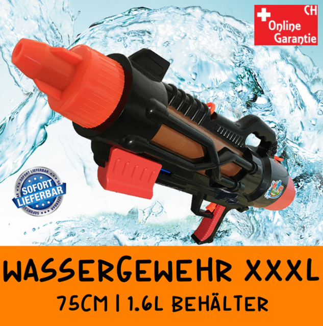 Wassergewehr Wasserpistole XXL XXXL Wasser Spielzeug Gewehr Pistole Sommer 75cm 1.6L Behälter Sommer Spielzeug Schweiz