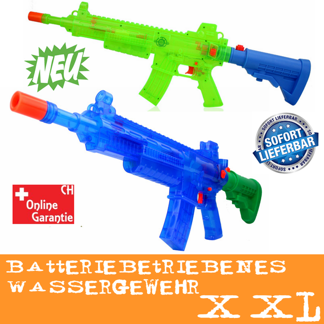 Wasserspritzpistole elektrisch batteriebetrieben Wasserpistole Wassergewehr MG Sommer Spielzeug XXL Garten Kind Kinder Junge Outdoor Badi Wasserspielzeug