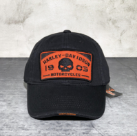 Harley-Davidson Harley Cap Fan HD Schwarz Biker Kappe Baseball Mütze Skull Totenkopf