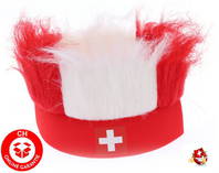 Rot Weiss Schweiz Suisse Switzerland Fan Stirnband Cap Mütze Kappe Fussball WM Russland Stadion Public Viewing