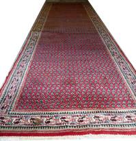 Sarough Teppich Iran 350 x 108 cm rot - beige  Handgeknüpfter Perser-Orient-Teppich Sarough Läufer 350 x 108 cm