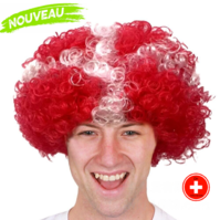 Hopp Schwiiz Fanperücke - NEU und ABHOLBEREIT<br><br>Mit dieser Perücke in Rot & Weiss bekennen S