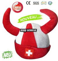 Schweiz Suisse Switzerland Fan Wikiniger Hörner Fanhut Hut Mütze Fussball EM Hockey WM Teufel Hopp Schwiiz Fanartikel