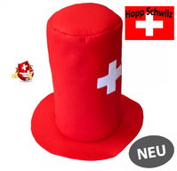 Schweizer Schwiiz Swiss Suisse Fan Zylinder Hut Kappe Mütze Fussball EM 
