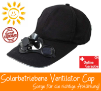 Solar Baseball Cap Mütze Kappe mit integriertem Mini Ventilator Sommer Gadget Solarkappe Sonne