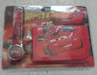 Walt Disney Pixar Cars Lightning Mc Queen Kinder Uhr mit Geldbörse Portemonnaie Geldsack Fan Weihnachten Geschenk